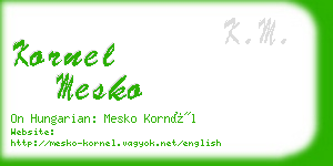 kornel mesko business card